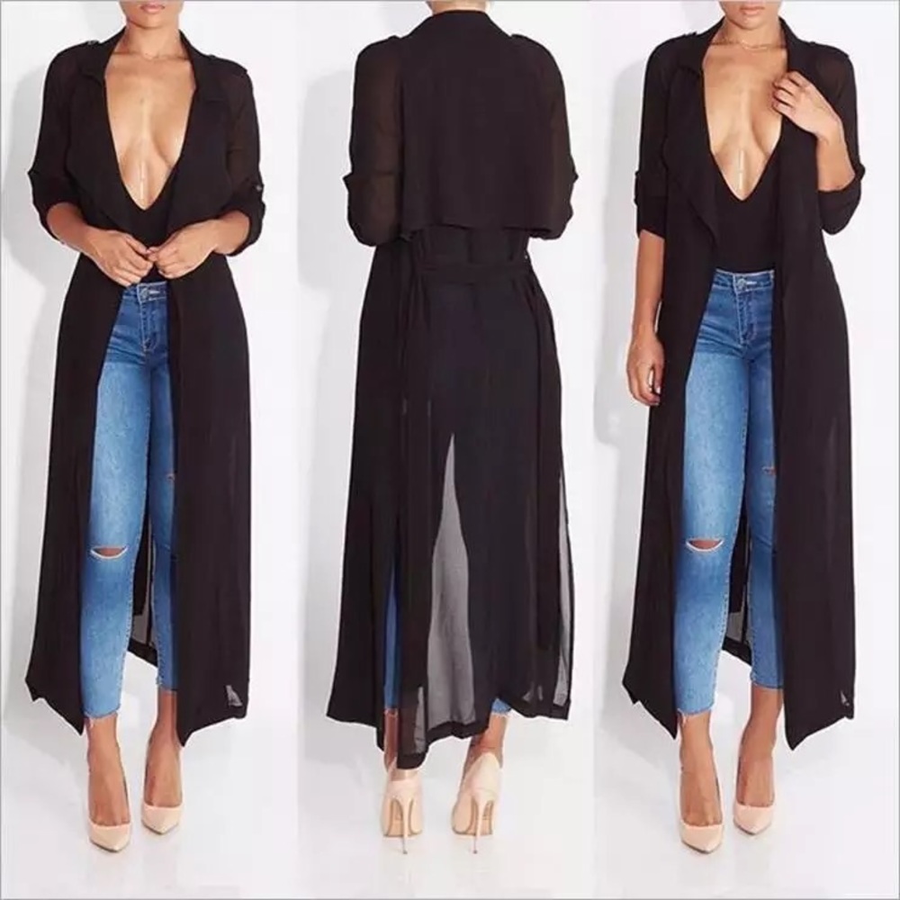 Sheer chiffon Trench